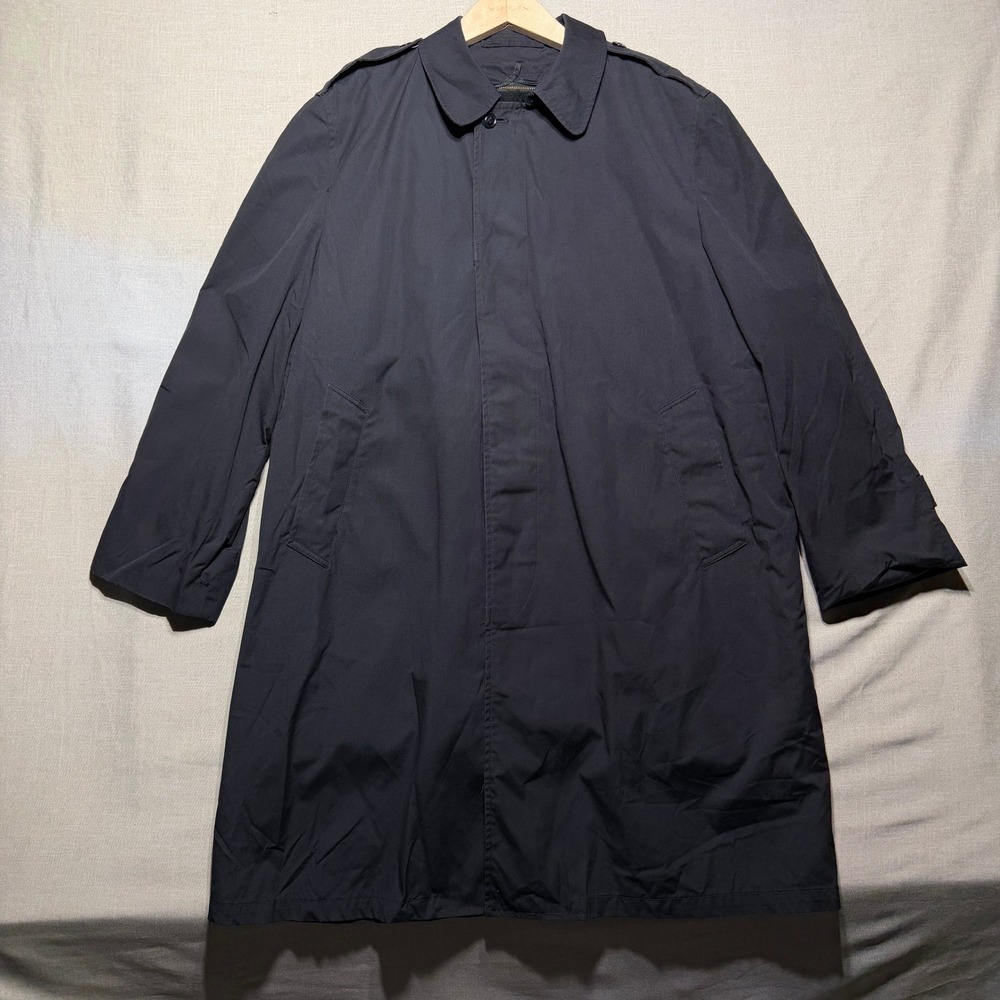 Vintage Military 1995 All Weather Coat Mens 44R Black LS Overcoat